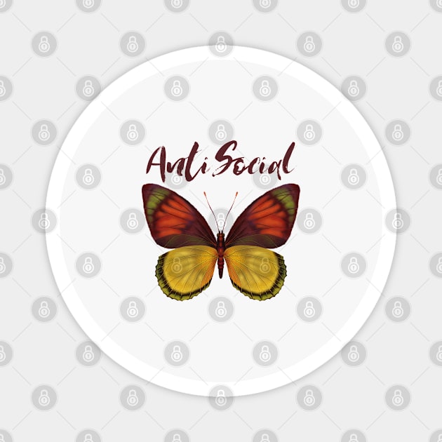 Antisocial Butterfly Magnet by Gsproductsgs